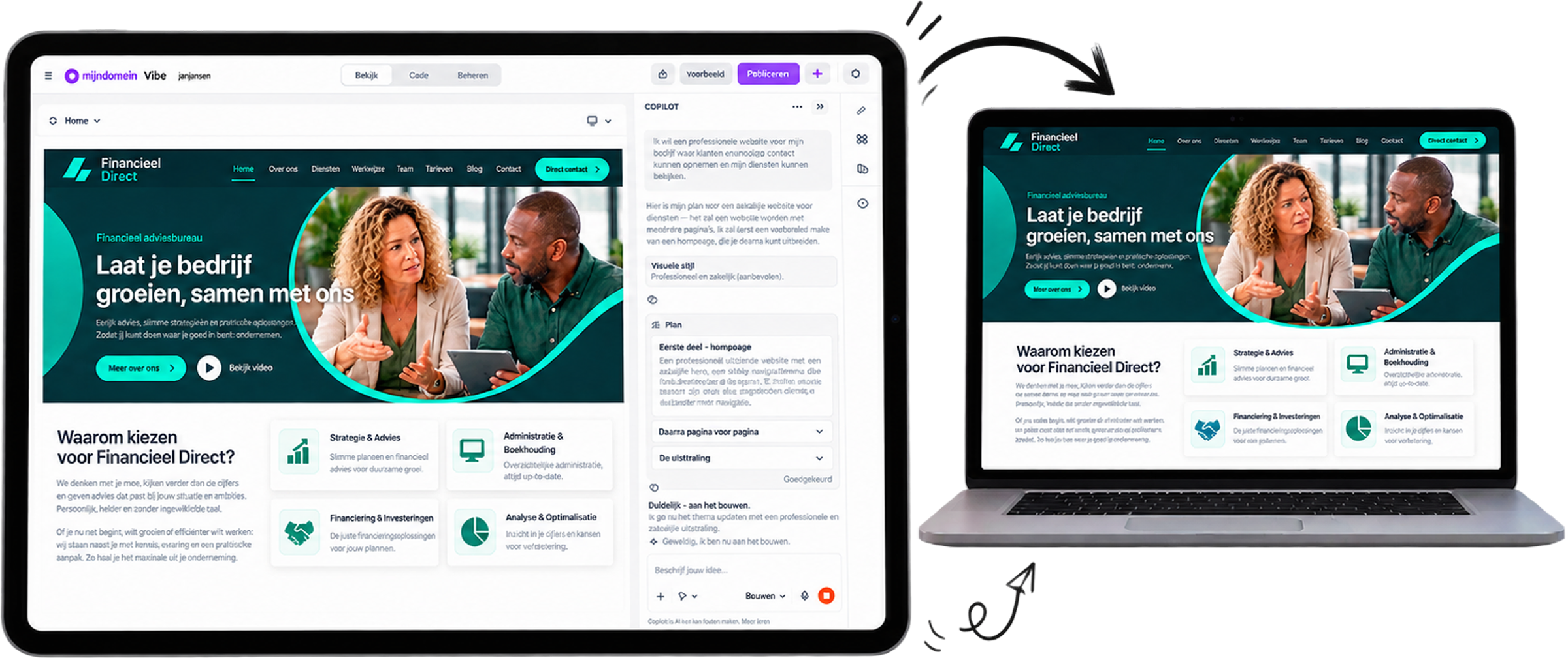Website bouwen met Mijndomein AI Builder