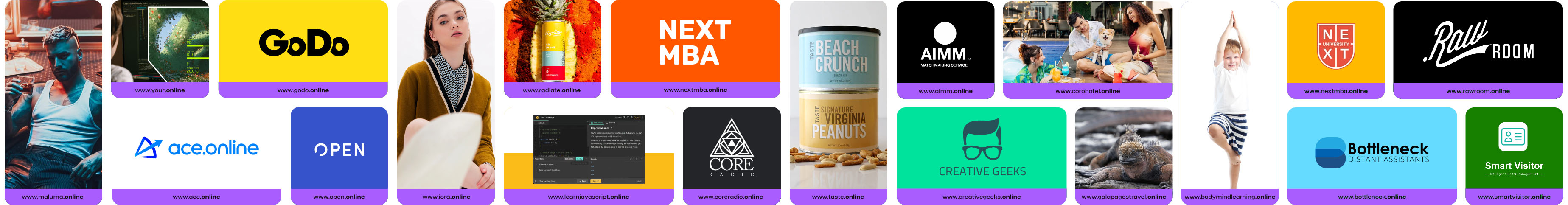 Voorbeelden van .online websites