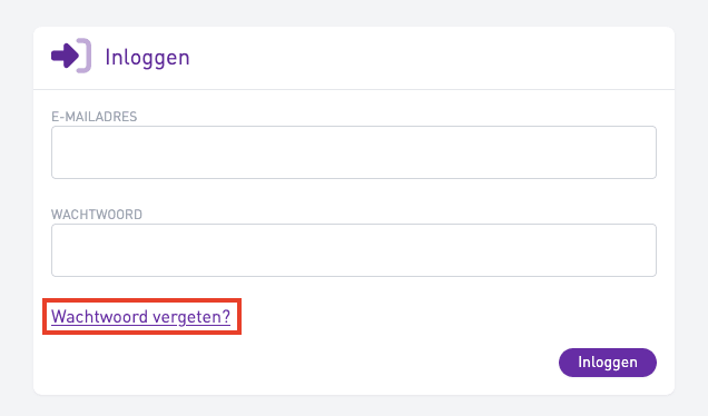 Schermafbeelding: 1. Klik op Wachtwoord vergeten?