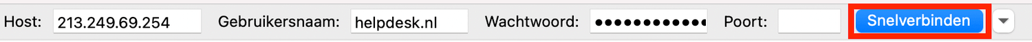 Schermafbeelding van FileZilla